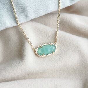 Kendra Scott Elisa Chalcedony Glass Necklace Gold